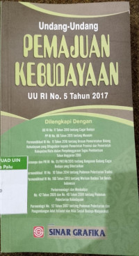 Image of Undang-Undang Pemajuan Kebudayaan UU RI No.5 Tahun 2017